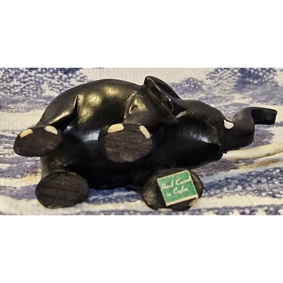 Hand Crafted‎ in Crylon Stamped Wood Carved Elephant -Some Flaws (10b1) - Picture 4 of 9